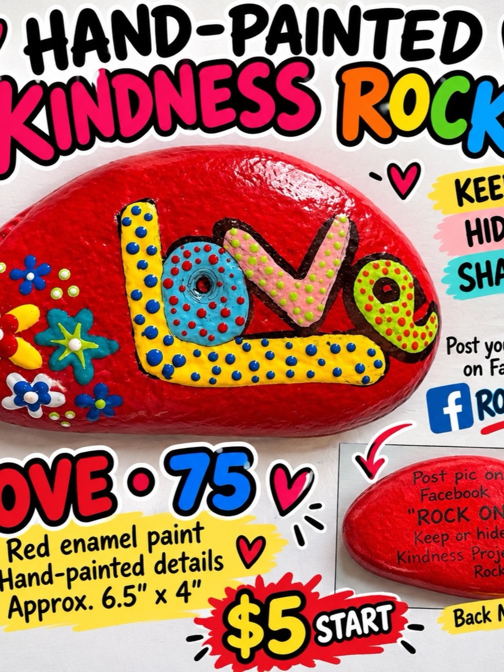Tanya Blake’s Art – LOVE Kindness Rock | Travelling Rock Treasure Hunt25